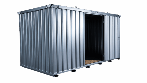 Schnellbaucontainer 4100 x 2100 x 2100 mm - 1-flügelige Tür auf 4 m Seite