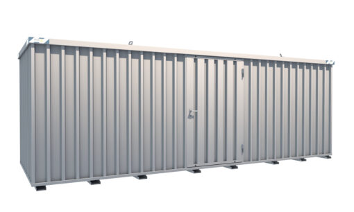 Schnellbaucontainer 6100 x 2100 x 2100 mm - 1-flügelige Tür auf 6 m Seite