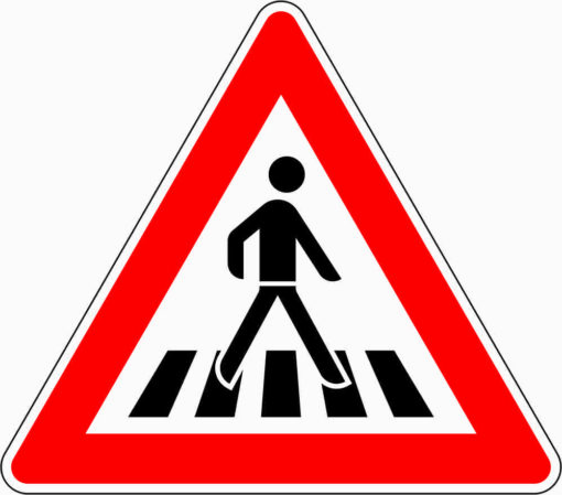 Fußgängerüberweg, Aufstellung links