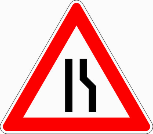 Einseitig verengte Fahrbahn, Verengung rechts