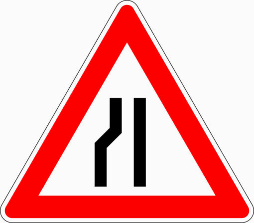 Einseitig verengte Fahrbahn, Verengung links