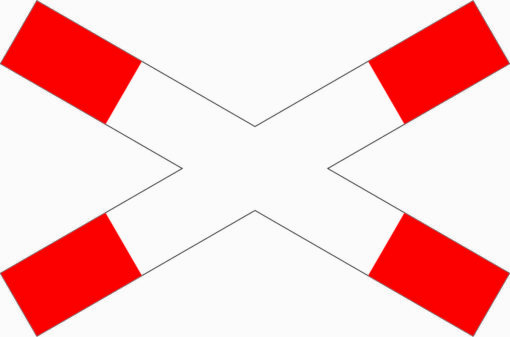 Andreaskreuz, liegend