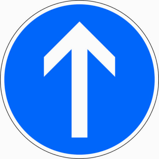Vorgeschriebene Fahrtrichtung geradeaus