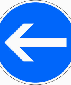 Vorgeschriebene Fahrtrichtung hier links
