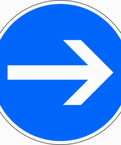 Vorgeschriebene Fahrtrichtung hier rechts