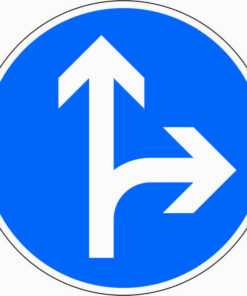 Vorgeschriebene Fahrtrichtung geradeaus oder rechts