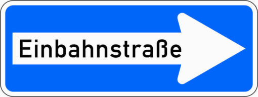 Einbahnstraße rechtsweisend