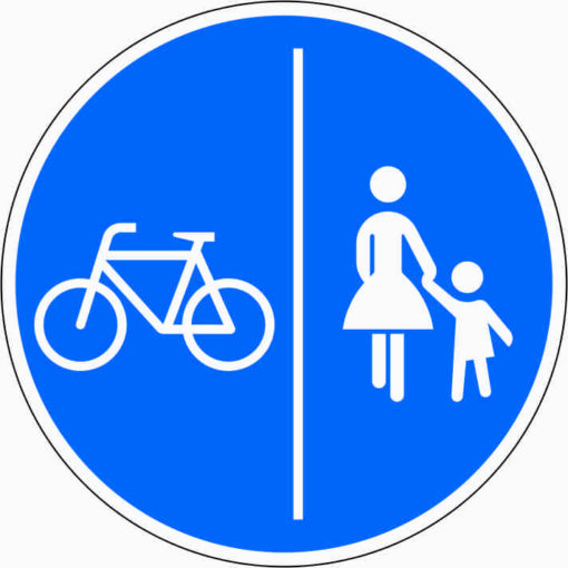 Getrennter Rad- und Gehweg, Radweg links
