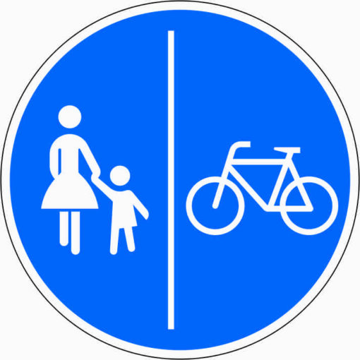 Getrennter Rad- und Gehweg, Radweg rechts