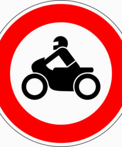 Verbot für Krafträder, auch mit Beiwagen, Kleinkrafträder und Mofas