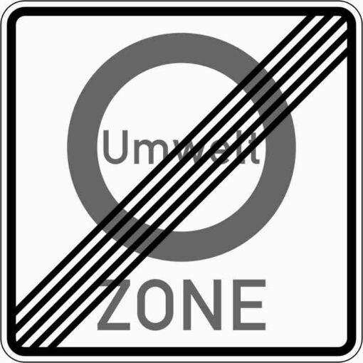 Ende einer Verkehrsverbotszone zur Verminderung