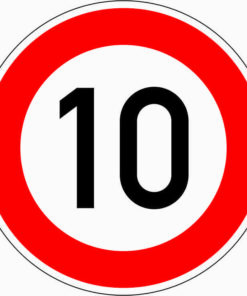 Zulässige Höchstgeschwindigkeit "10"