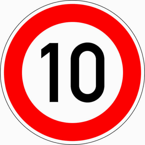 Zulässige Höchstgeschwindigkeit "10"