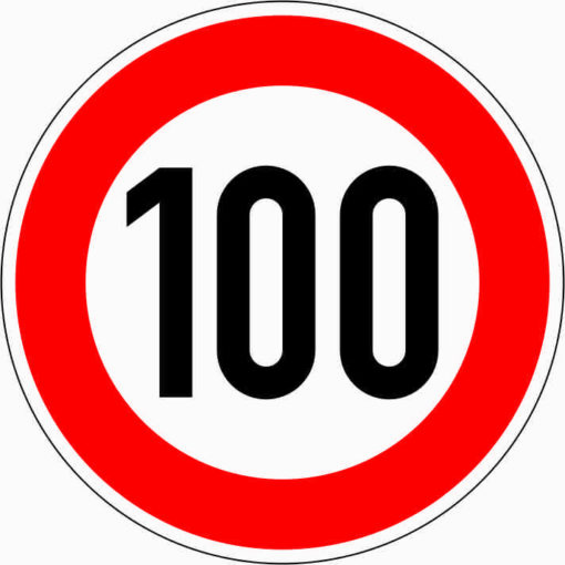 Zulässige Höchstgeschwindigkeit "100"