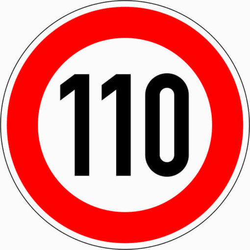 Zulässige Höchstgeschwindigkeit "110"