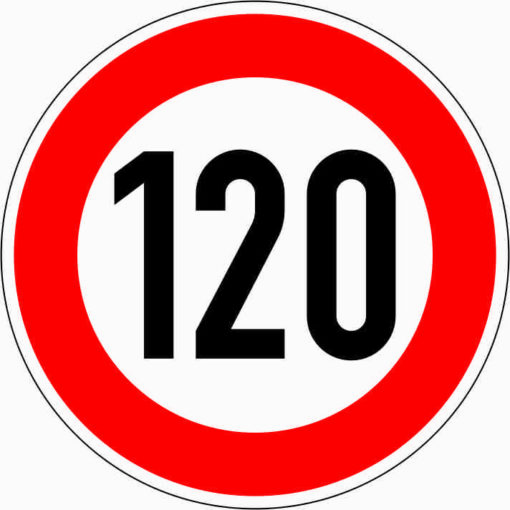 Zulässige Höchstgeschwindigkeit "120"