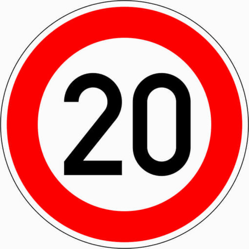 Zulässige Höchstgeschwindigkeit "20"