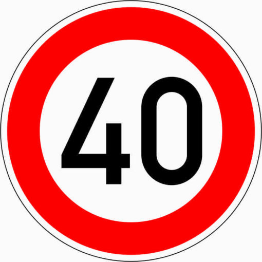 Zulässige Höchstgeschwindigkeit "40"