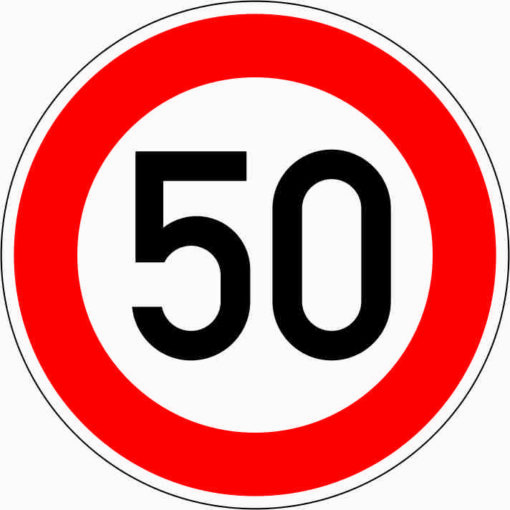 Zulässige Höchstgeschwindigkeit "50"