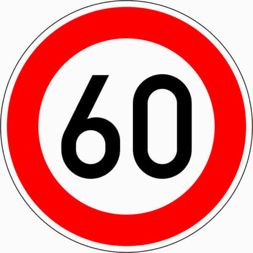 Zulässige Höchstgeschwindigkeit "60"