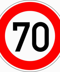 Zulässige Höchstgeschwindigkeit "70"