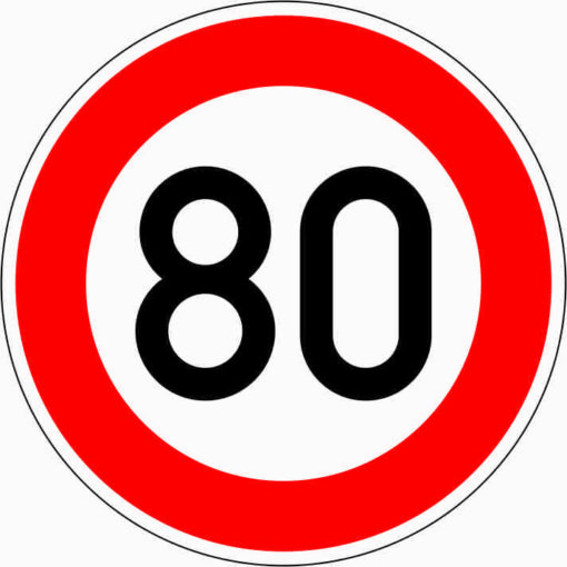 Zulässige Höchstgeschwindigkeit "80"