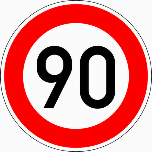 Zulässige Höchstgeschwindigkeit "90"