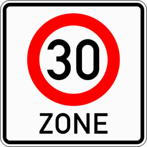 Beginn einer Tempo 30-Zone