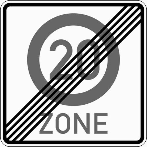 Ende einer Tempo 20-Zone