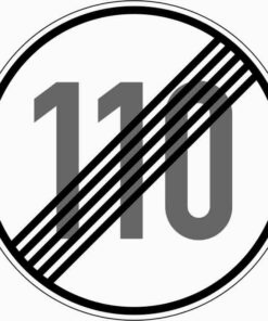 Ende der zulässigen Höchstgeschwindigkeit "110"