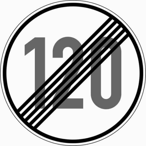 Ende der zulässigen Höchstgeschwindigkeit "120"