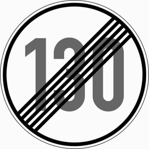Ende der zulässigen Höchstgeschwindigkeit "130"