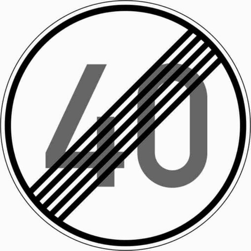 Ende der zulässigen Höchstgeschwindigkeit "40"