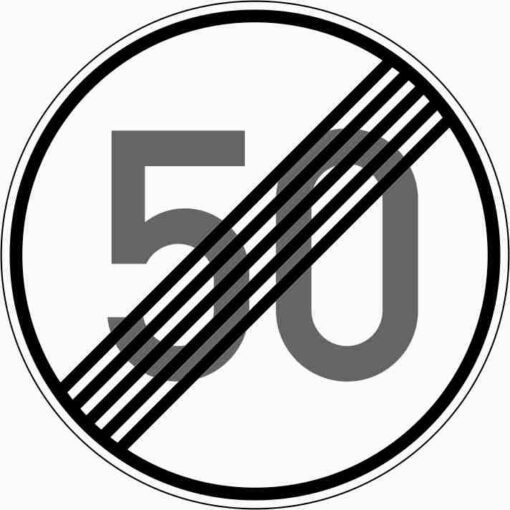 Ende der zulässigen Höchstgeschwindigkeit "50"
