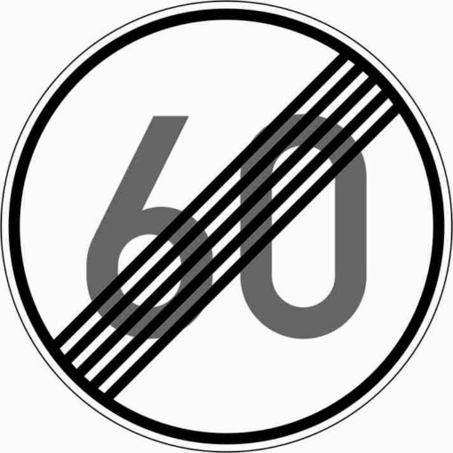 Ende der zulässigen Höchstgeschwindigkeit "60"