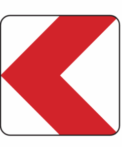 Richtungstafel in Kurven, linksweisend