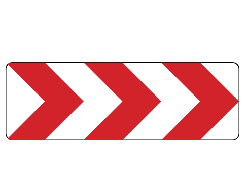 Richtungstafel in Kurven, rechtsweisend
