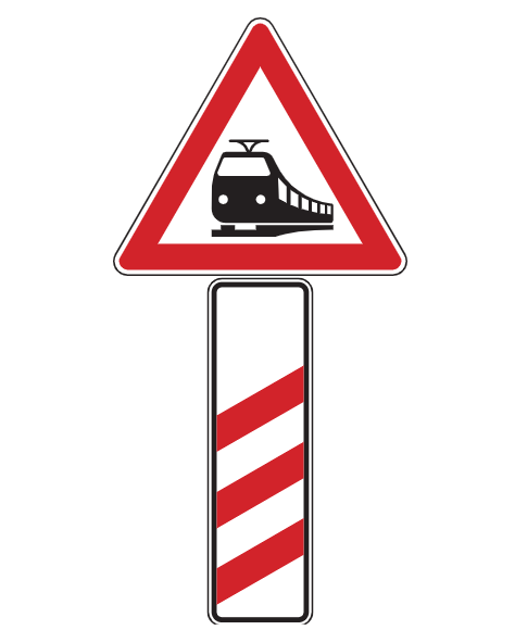 Bahnübergang mit dreistreifiger Bake - Aufstellung rechts (10)