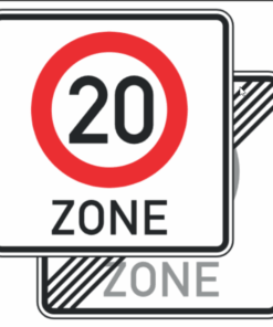 Tempo 20-Zone doppelseitig