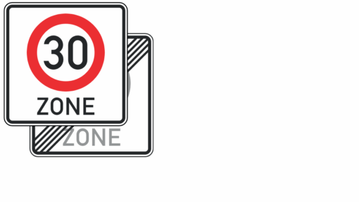 Tempo 30-Zone doppelseitig