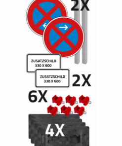 Haltverbot Komplett-Set II mit Zusatzzeichen