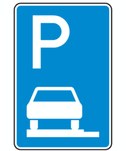 Parken auf Gehwegen ganz in Fahrtrichtung links