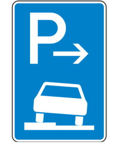 Parken auf Gehwegen halb in Fahrtrichtung links Anfang