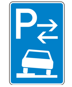 Parken auf Gehwegen halb in Fahrtrichtung links Mitte