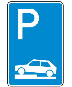 Parken auf Gehwegen halb quer zur Fahrtrichtung links