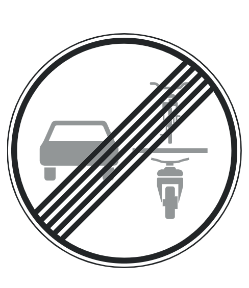 Ende des Verbots des Überholens von einspurigen Fahrzeugen für mehrspurige Kfz und Krafträder mit Beiwagen