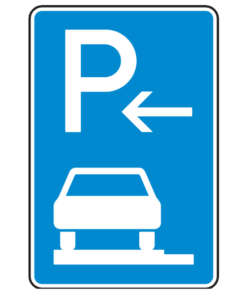 Parken auf Gehwegen ganz in Fahrtrichtung links Ende