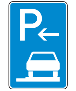 Parken auf Gehwegen ganz in Fahrtrichtung rechts Anfang